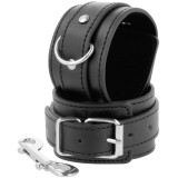 Schwarze Verstellbare Handschellen mit Doppeltem Verstärkungsband von Darkness Bondage | Fesselliebe.de
