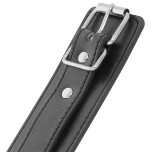 Schwarze Verstellbare Handschellen mit Doppeltem Verstärkungsband von Darkness Bondage
