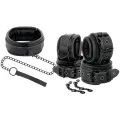Handschellen und Kragen aus Schwarzem Leder von Darkness