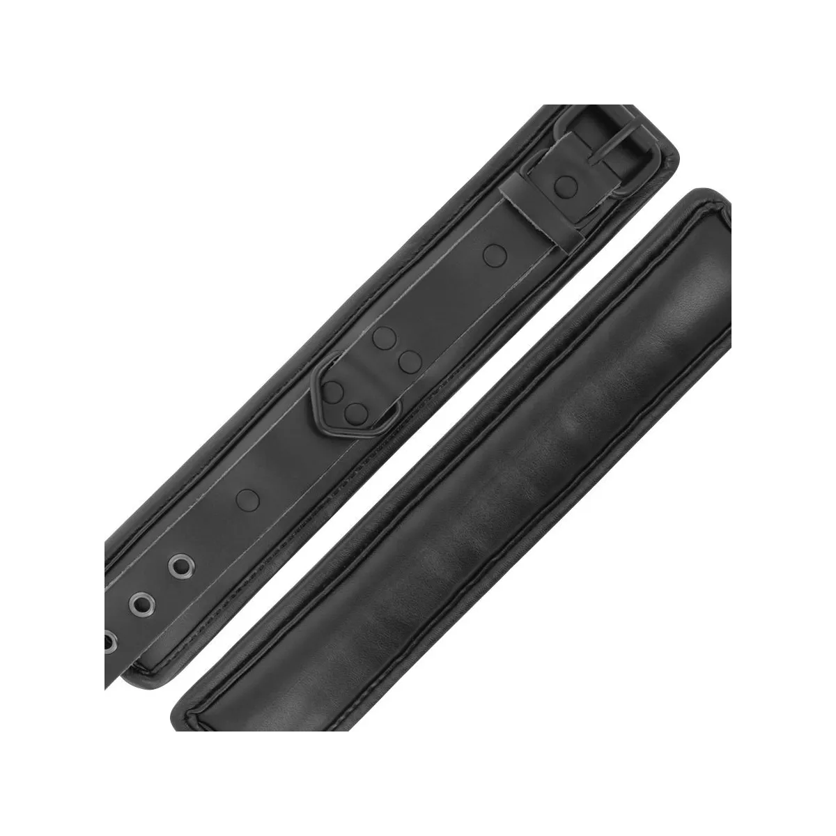 Handschellen und Kragen aus Schwarzem Leder von Darkness | Fesselliebe.de