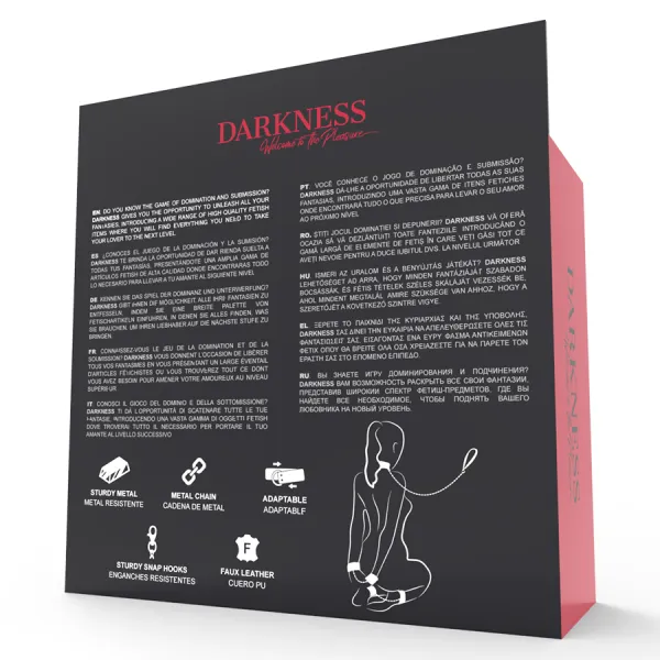 Handschellen und Kragen aus Schwarzem Leder von Darkness | Fesselliebe.de