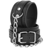 Handschellen aus Schwarzem Strukturiertem Leder von Darkness Bondage | Fesselliebe.de