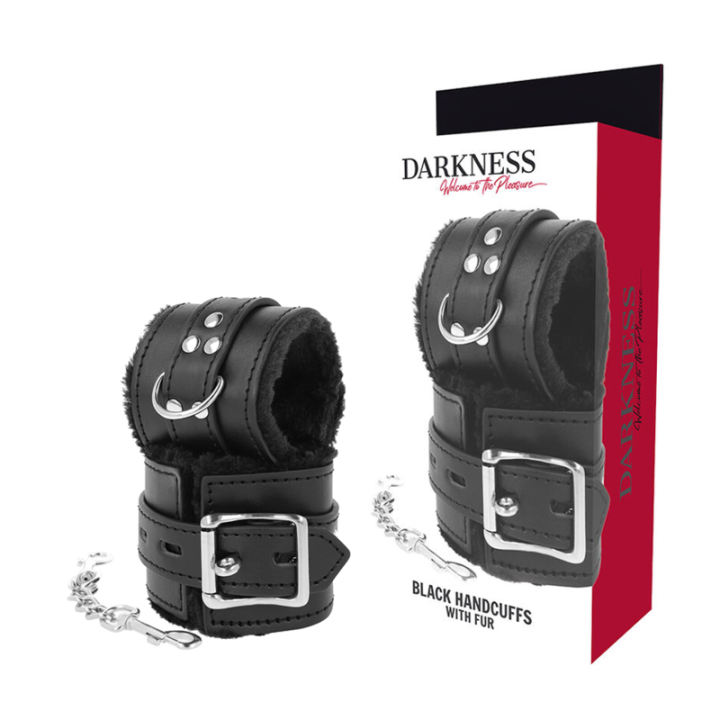Schwarz Gefütterte Bdsm-Handschellen von Darkness Bondage | Fesselliebe.de