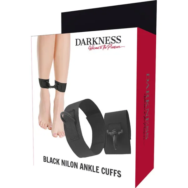Knöchelmanschetten aus Schwarzem Nylon von Darkness Bondage | Fesselliebe.de