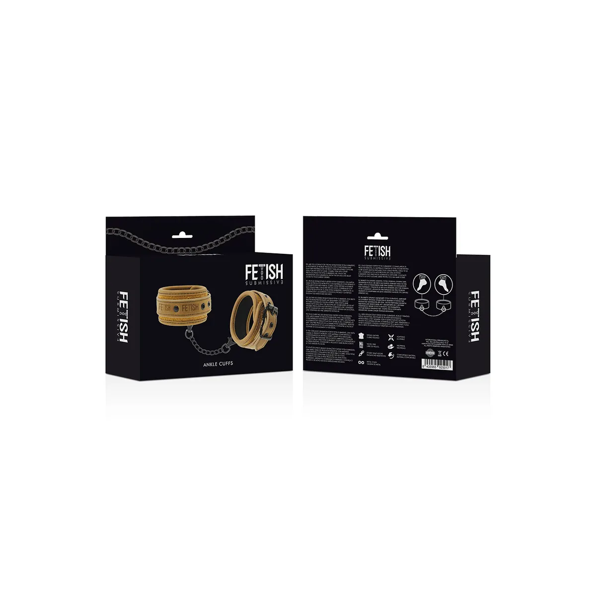 Fussmanschetten aus Veganem Leder mit Neoprenfutter von Fetish Submissive Origin | Fesselliebe.de