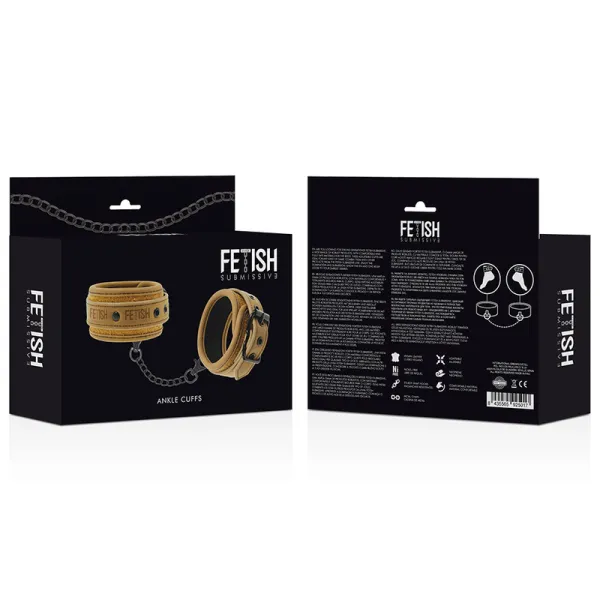 Fussmanschetten aus Veganem Leder mit Neoprenfutter von Fetish Submissive Origin | Fesselliebe.de