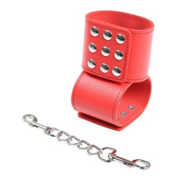 Rote Handschellen mit Schnappverschluss von Ohmama Fetish | Fesselliebe.de