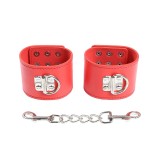 Rote Handschellen mit Schnappverschluss von Ohmama Fetish | Fesselliebe.de
