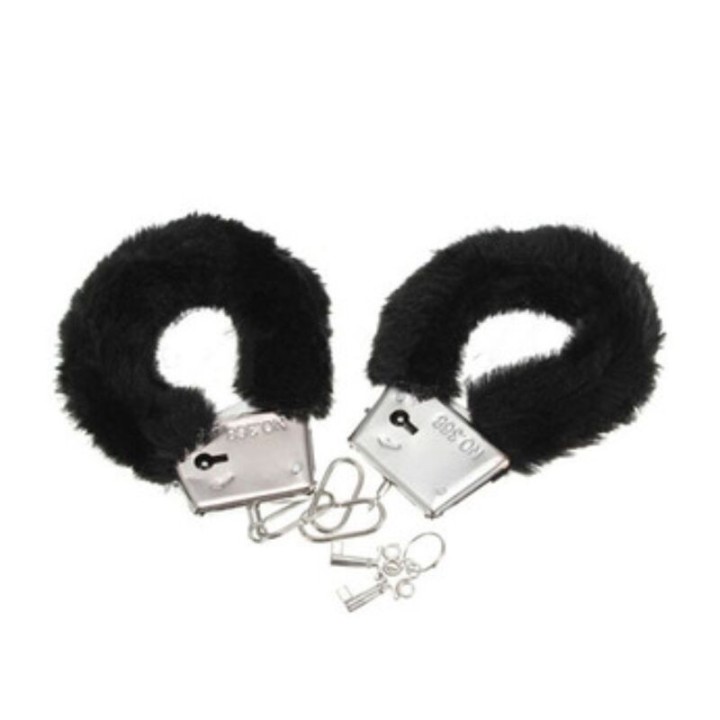 Pleasure Furry Handschellen Schwarz von Diablo Picante | Fesselliebe.de