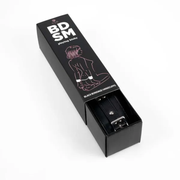 Schwarze Bondage-Handschellen Bdsm-Kollektion von Secretplay 100% Fetish | Fesselliebe.de