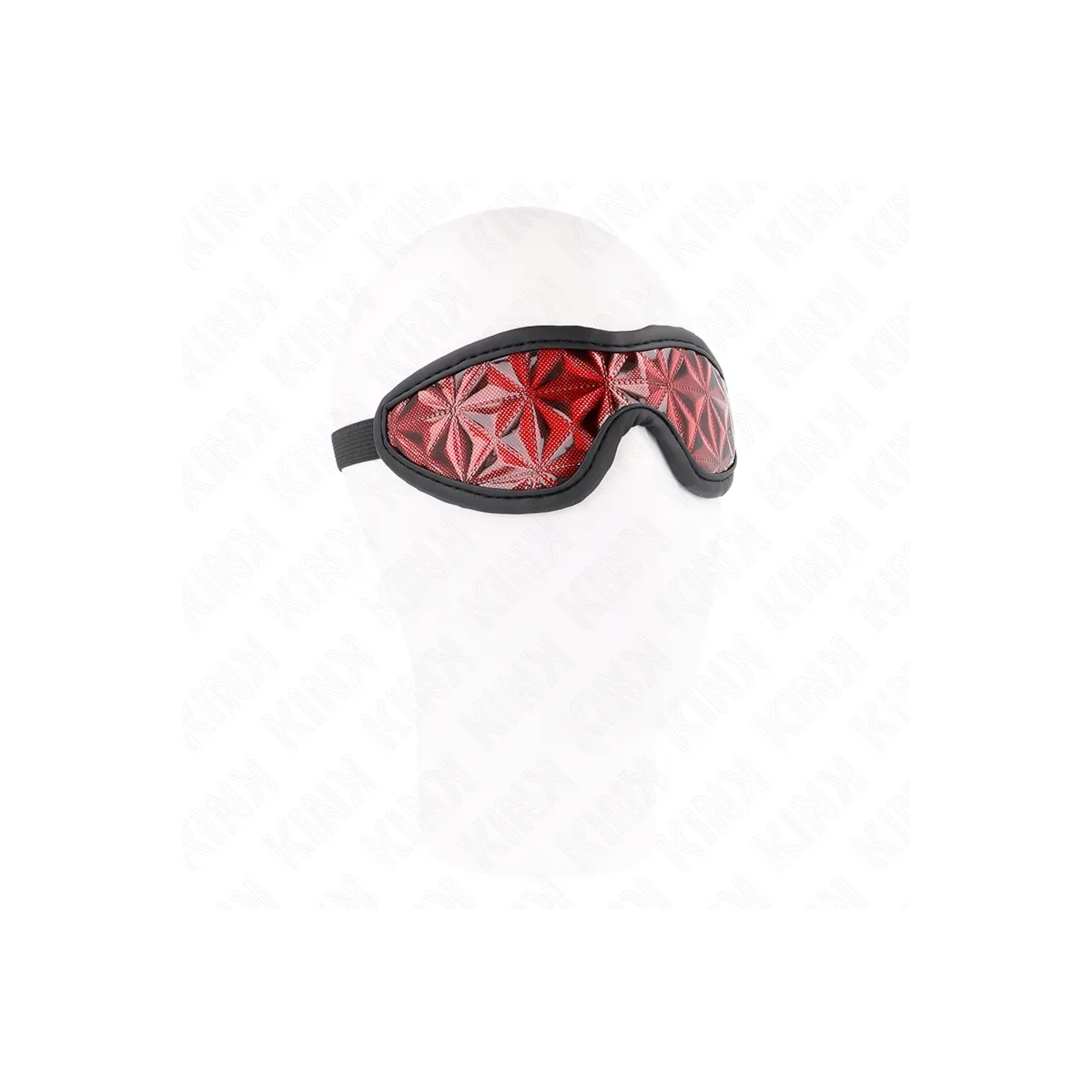 Rotes Stirnband mit Rautenmuster 20,5 X 6 cm von Kink Masked Allure | Fesselliebe.de