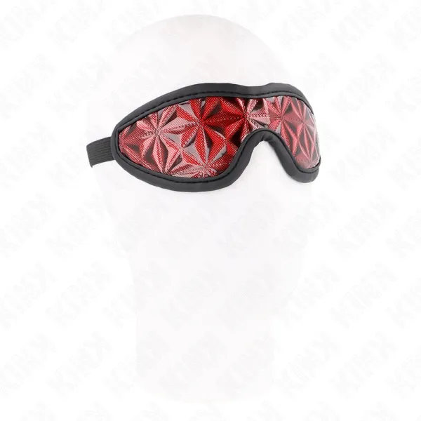 Rotes Stirnband mit Rautenmuster 20,5 X 6 cm von Kink Masked Allure | Fesselliebe.de