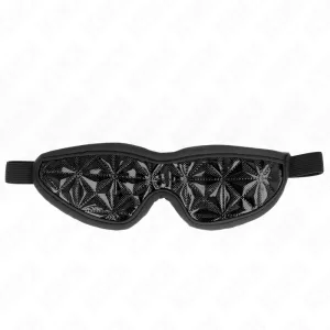 Schwarzes Stirnband mit Rautenmuster 20,5 X 6 cm von Kink Masked Allure | Fesselliebe.de