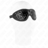Schwarzes Stirnband mit Rautenmuster 20,5 X 6 cm von Kink Masked Allure | Fesselliebe.de