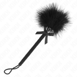 Nylonseilstab mit Kitzelfedern und Schwarzer Schleife 25 cm von Kink Impact & Touch | Fesselliebe.de