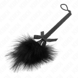 Nylonseilstab mit Kitzelfedern und Schwarzer Schleife 25 cm von Kink Impact & Touch | Fesselliebe.de