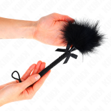 Nylonseilstab mit Kitzelfedern und Schwarzer Schleife 25 cm von Kink Impact & Touch | Fesselliebe.de
