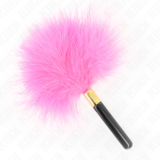 Fuchsia Gold Metall Kitzelfedern 18 cm von Kink Impact & Touch | Fesselliebe.de