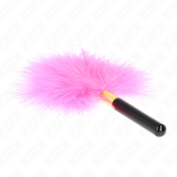 Fuchsia Gold Metall Kitzelfedern 18 cm von Kink Impact & Touch | Fesselliebe.de