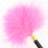 Fuchsia Gold Metall Kitzelfedern 18 cm von Kink Impact & Touch | Fesselliebe.de