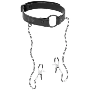 Knebelring mit Nippelklemmen von Fetish Submissive Bondage | Fesselliebe.de