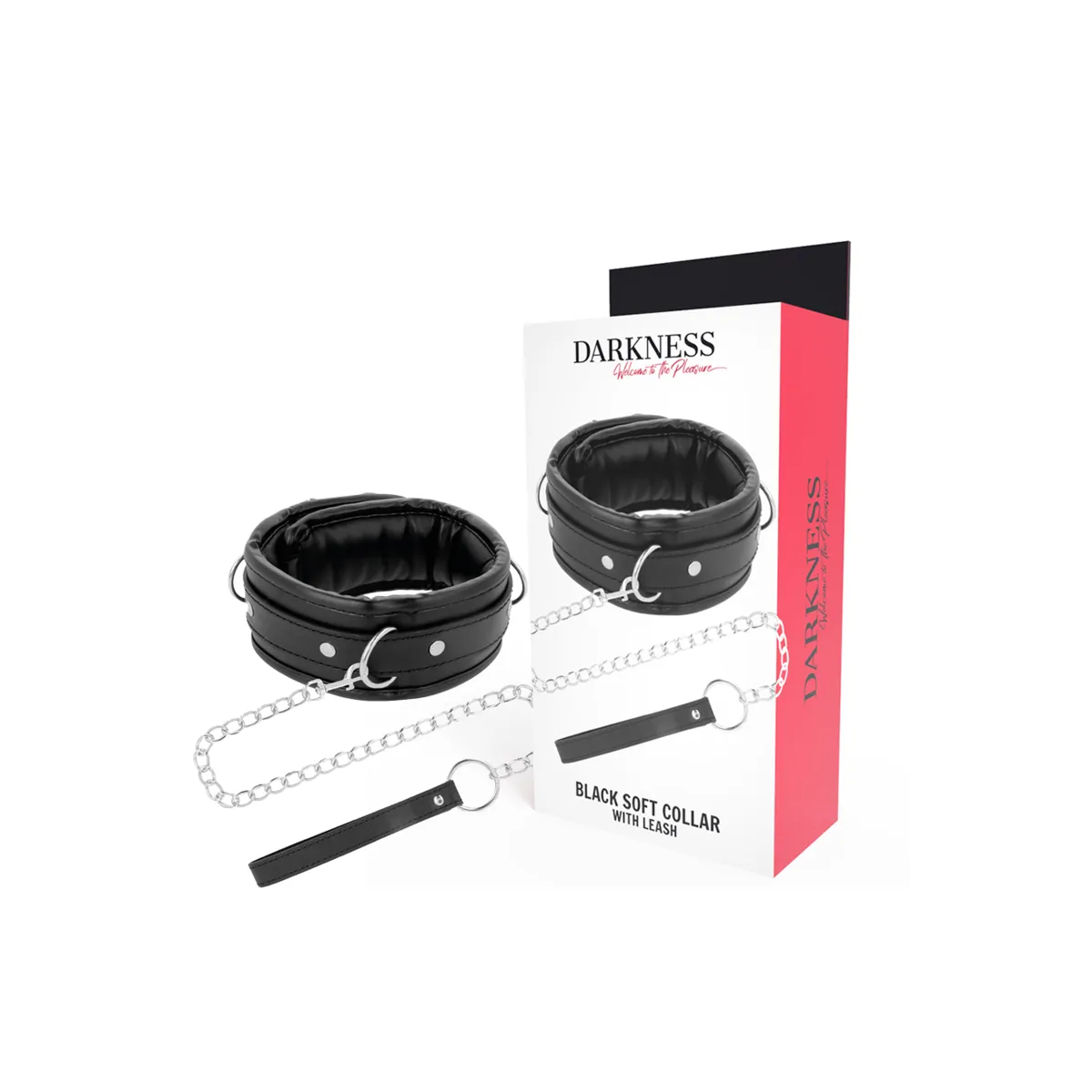 Weiche Leder-Halskette mit Kette von Darkness Bondage | Fesselliebe.de