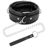 Weiche Leder-Halskette mit Kette von Darkness Bondage | Fesselliebe.de