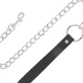 Weiche Leder-Halskette mit Kette von Darkness Bondage