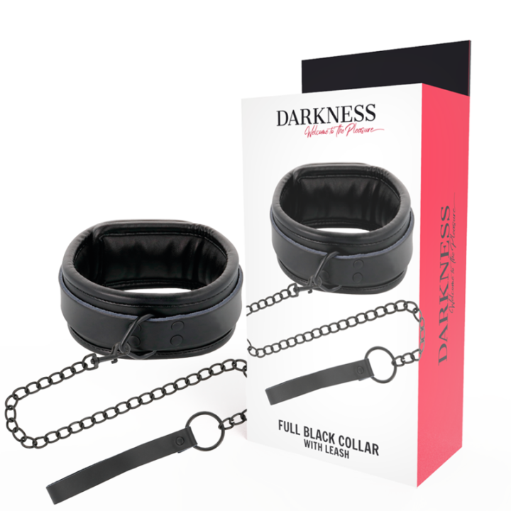 Schwarze Halskette mit Kette von Darkness Bondage | Fesselliebe.de