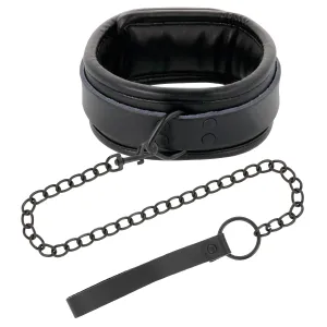 Schwarze Halskette mit Kette von Darkness Bondage