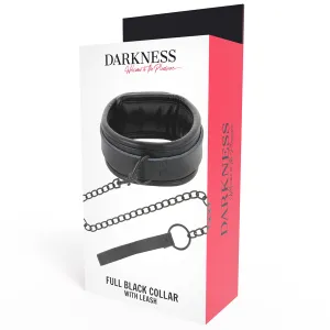 Schwarze Halskette mit Kette von Darkness Bondage
