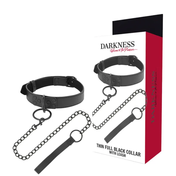 Schwarze Halskette mit Kette von Darkness Bondage | Fesselliebe.de