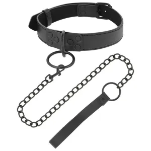 Schwarze Halskette mit Kette von Darkness Bondage