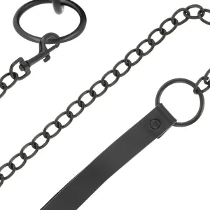 Schwarze Halskette mit Kette von Darkness Bondage