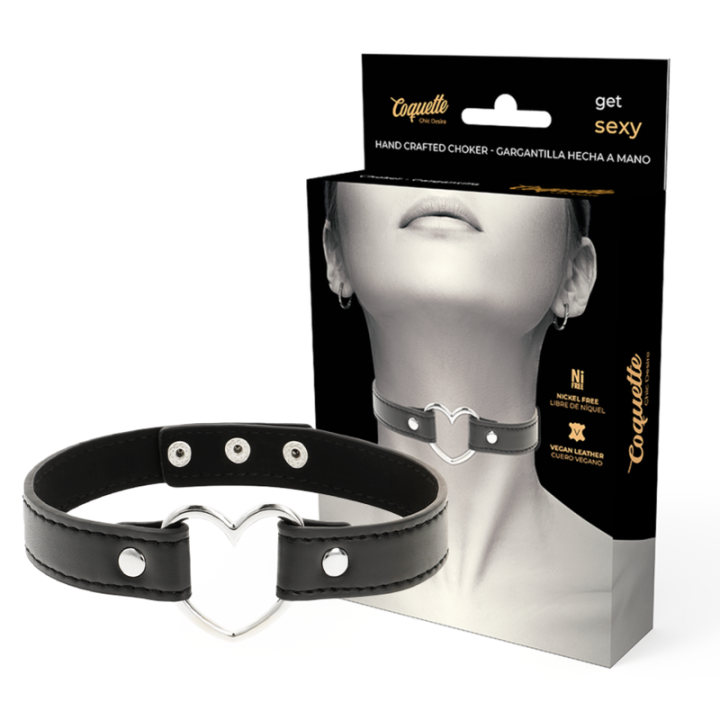 Veganes Leder-Halskette-Herz-Accessoire von Coquette Accessories | Fesselliebe.de