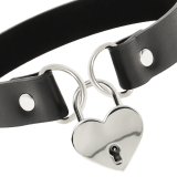 Vegane Leder-Halskette mit Herz-Accessoire mit Schlüssel von Coquette Accessories | Fesselliebe.de