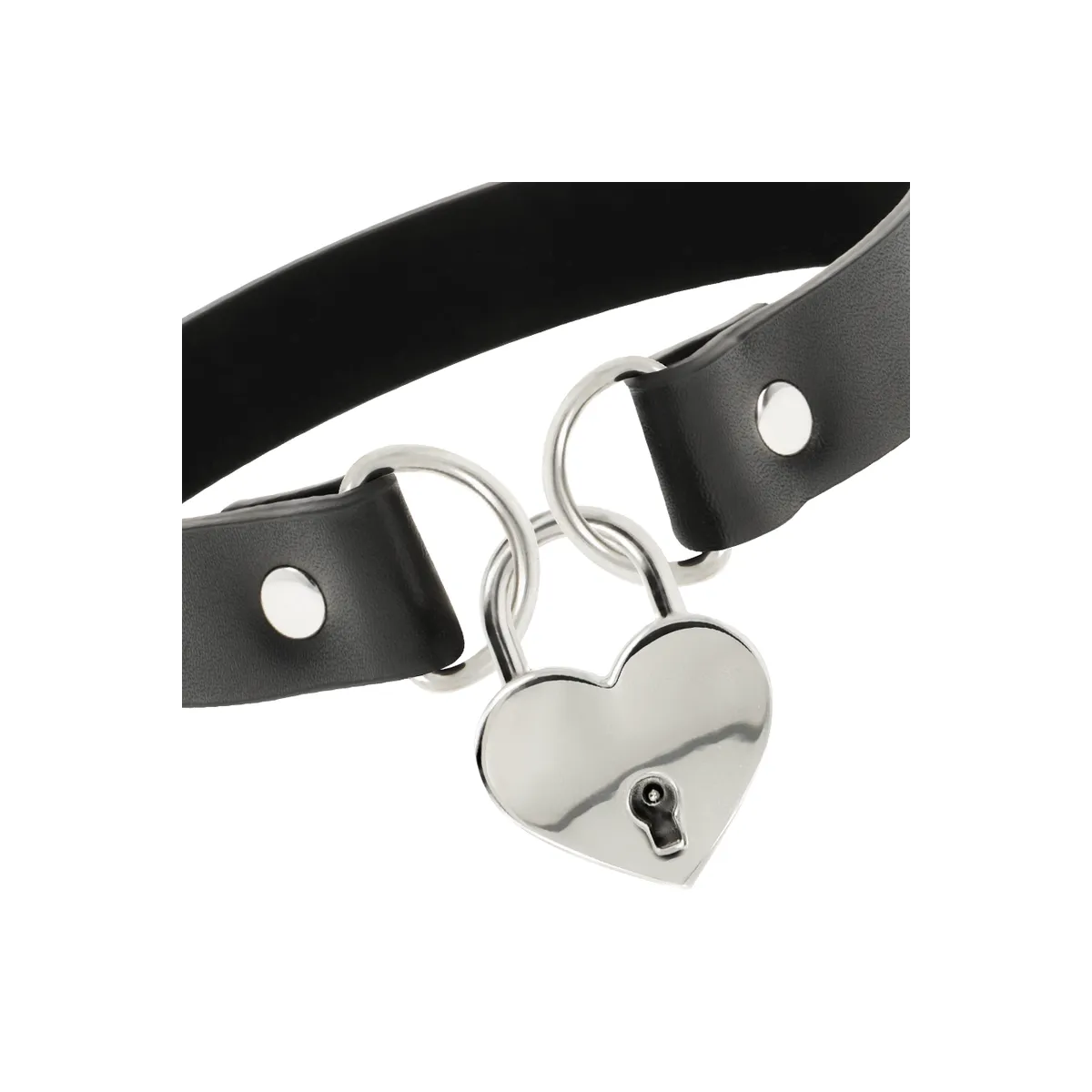 Vegane Leder-Halskette mit Herz-Accessoire mit Schlüssel von Coquette Accessories | Fesselliebe.de