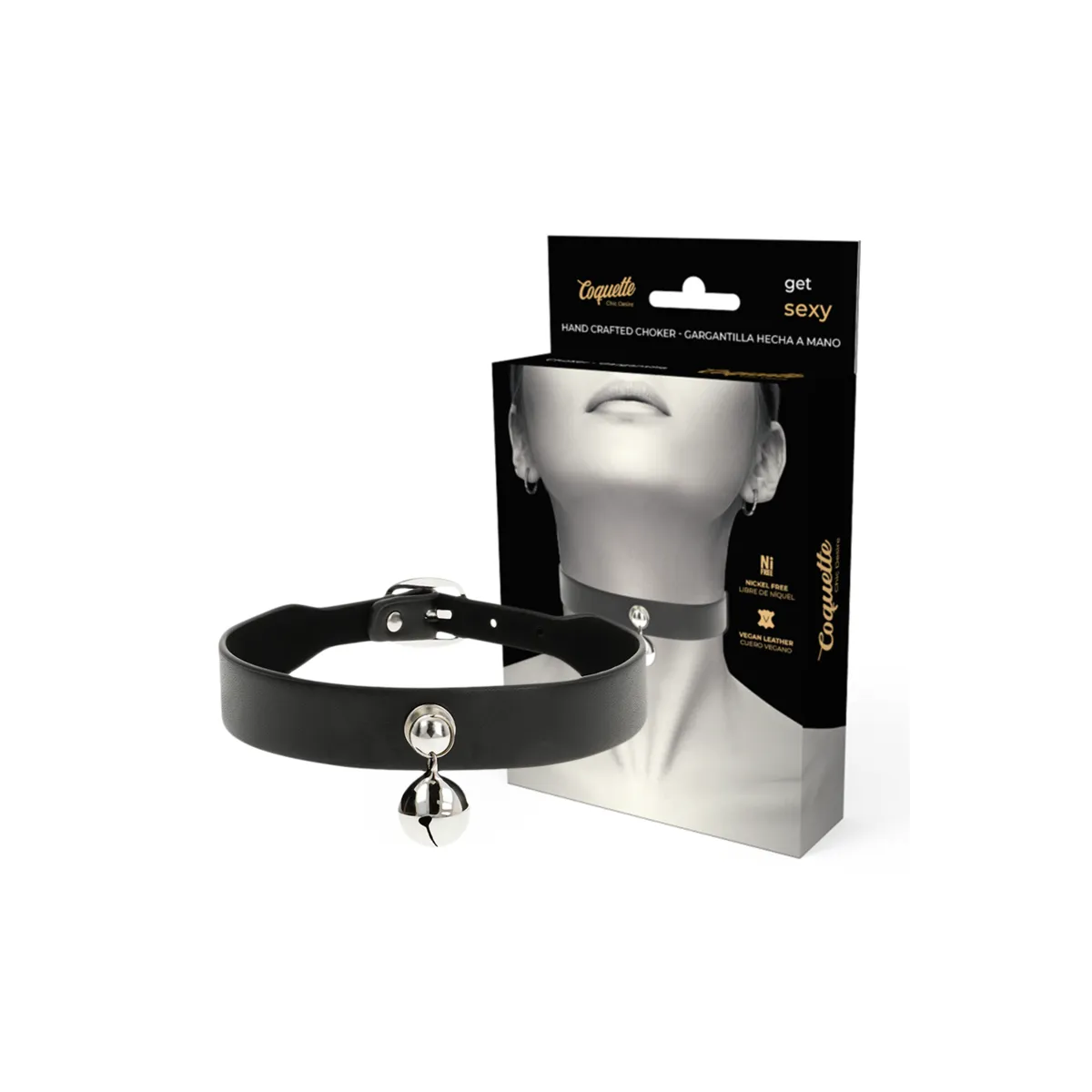 Halskette aus Veganem Leder für Damen Rassel-Zubehör von Coquette Accessories | Fesselliebe.de