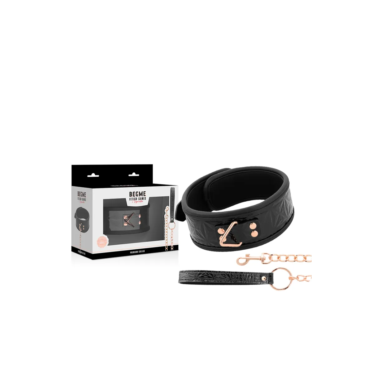 Premium Veganer Lederhalsband von Begme Black Edition | Fesselliebe.de