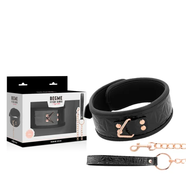 Premium Veganer Lederhalsband von Begme Black Edition | Fesselliebe.de