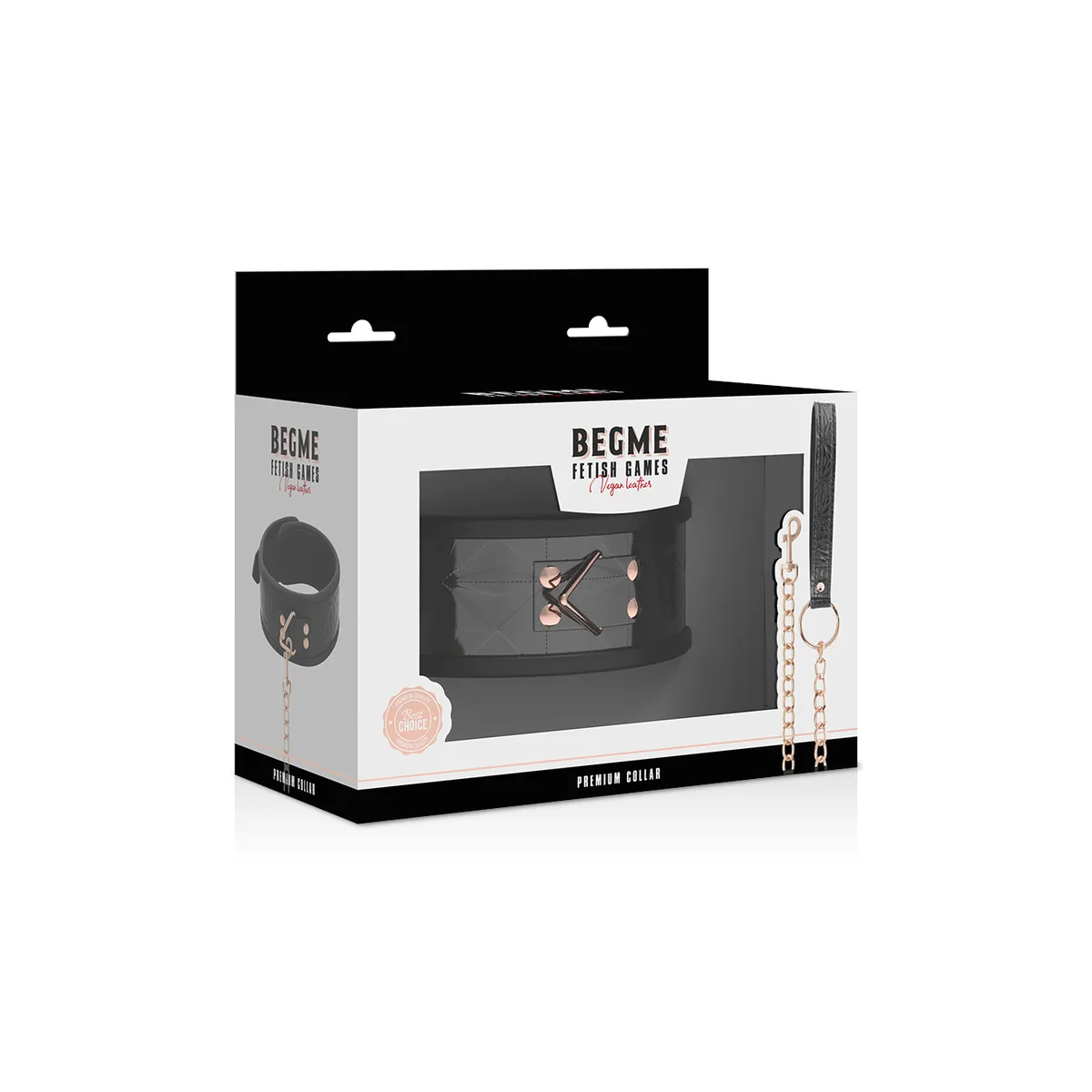 Premium Veganer Lederhalsband von Begme Black Edition | Fesselliebe.de