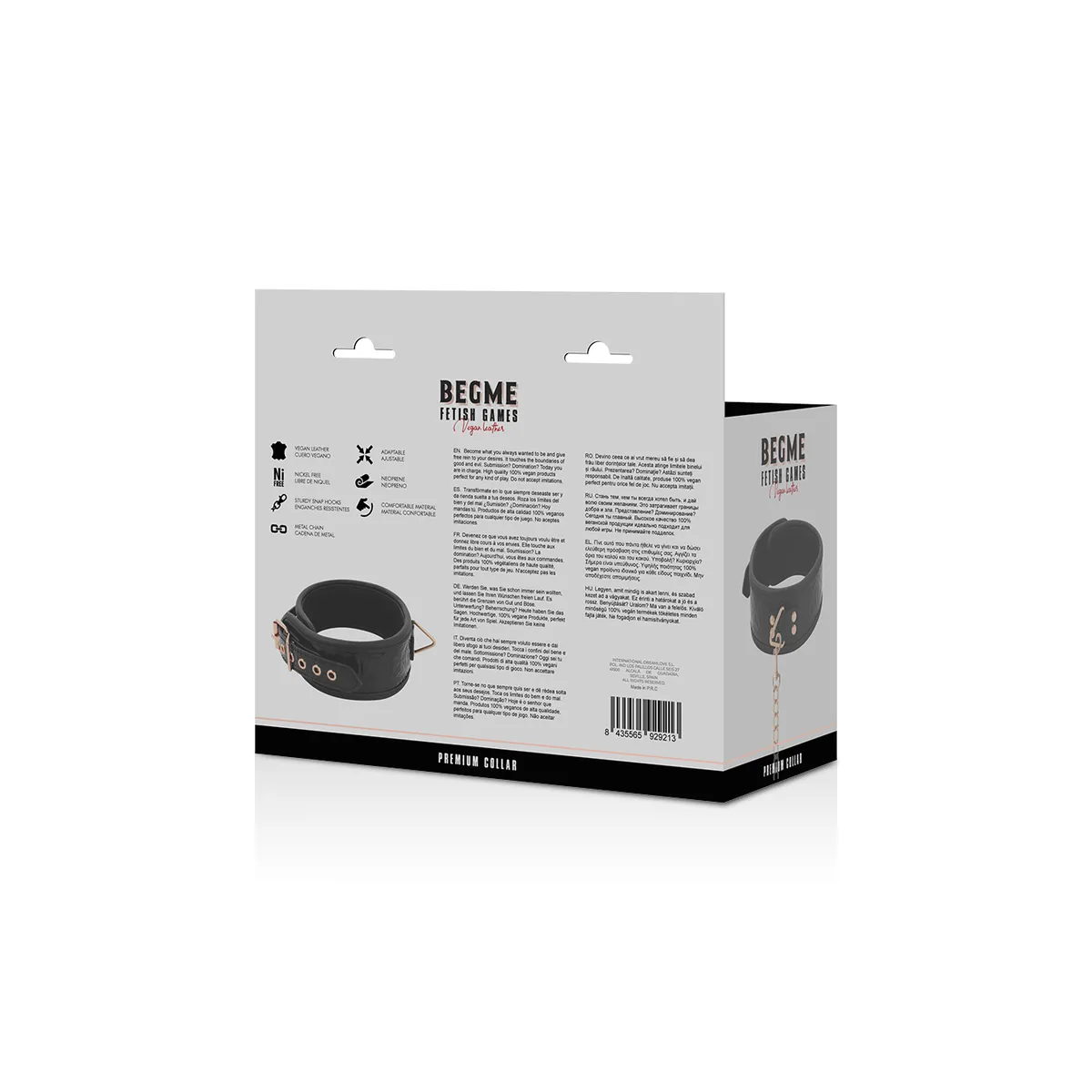 Premium Veganer Lederhalsband von Begme Black Edition | Fesselliebe.de