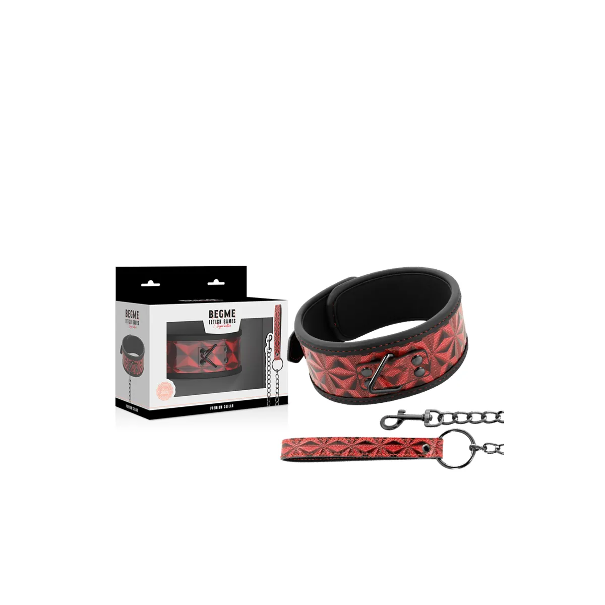 Premium Veganes Lederhalsband mit Neoprenfutter von Begme Red Edition | Fesselliebe.de