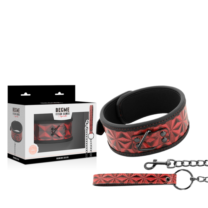 Premium Veganes Lederhalsband mit Neoprenfutter von Begme Red Edition | Fesselliebe.de