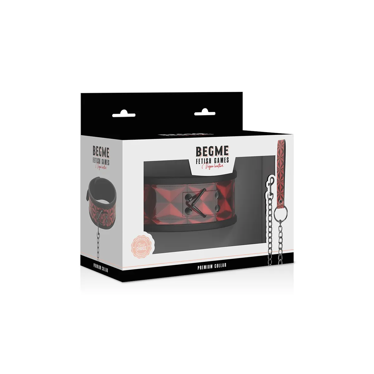 Premium Veganes Lederhalsband mit Neoprenfutter von Begme Red Edition | Fesselliebe.de