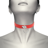 Rote Halskette aus Veganem Leder Fetisch-Accessoire für Frauen von Coquette Accessories | Fesselliebe.de