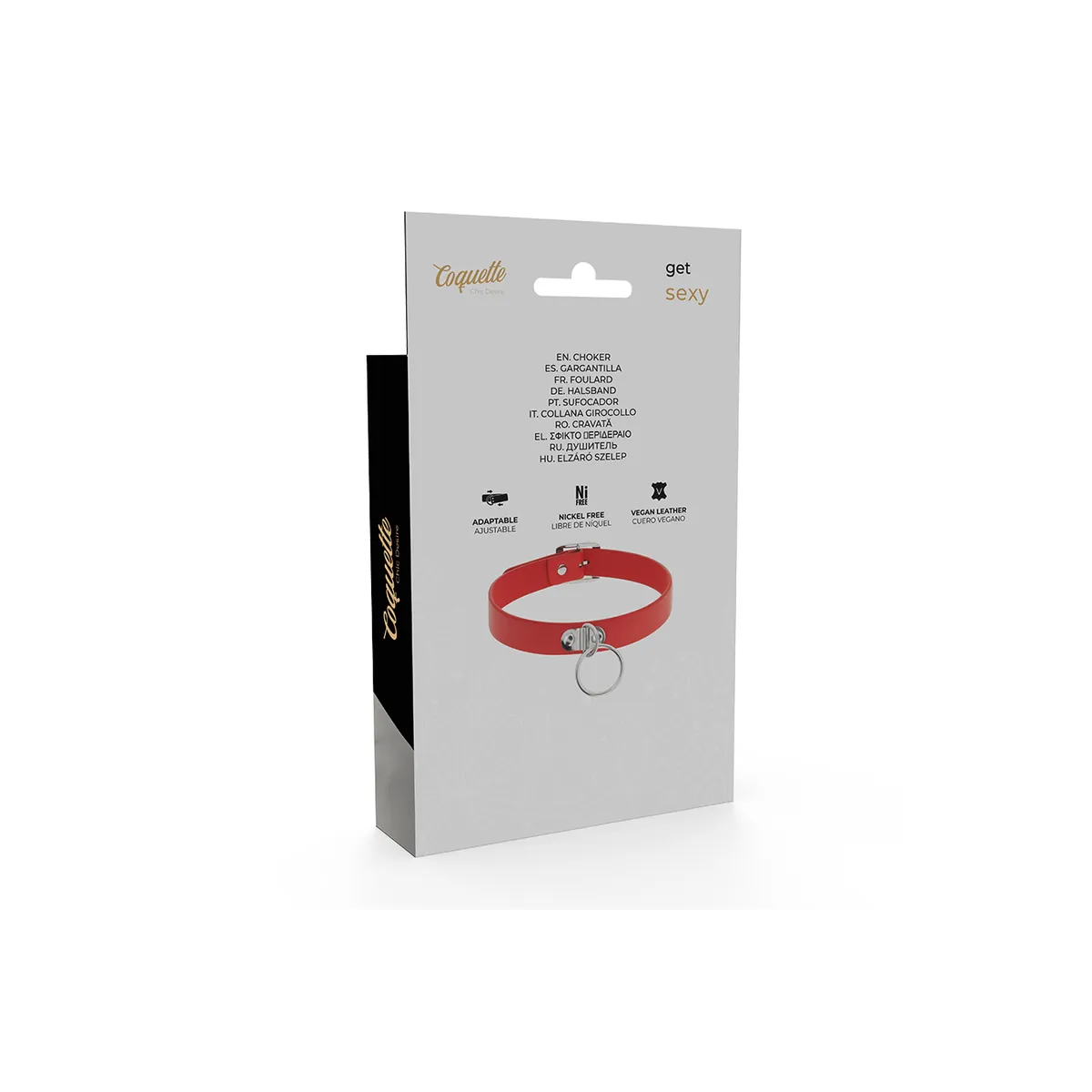 Rote Halskette aus Veganem Leder Fetisch-Accessoire für Frauen von Coquette Accessories | Fesselliebe.de