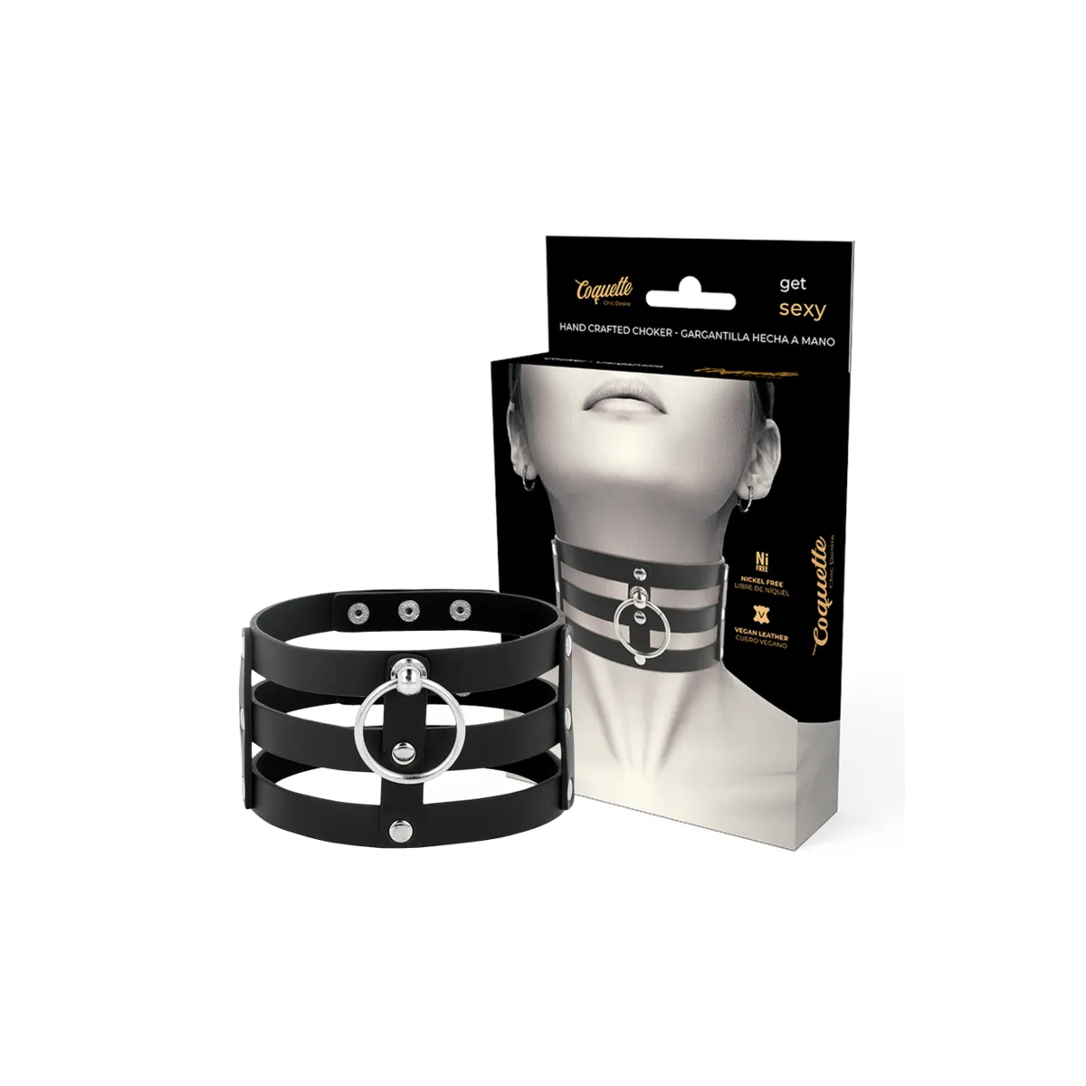 Veganes Leder-Halsband Im Fetisch-Stil von Coquette Accessories | Fesselliebe.de