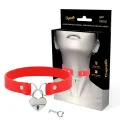Rote Halskette aus Veganem Leder mit Herz-Accessoire mit Schlüssel von Coquette Accessories