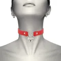 Rote Halskette aus Veganem Leder mit Herz-Accessoire mit Schlüssel von Coquette Accessories